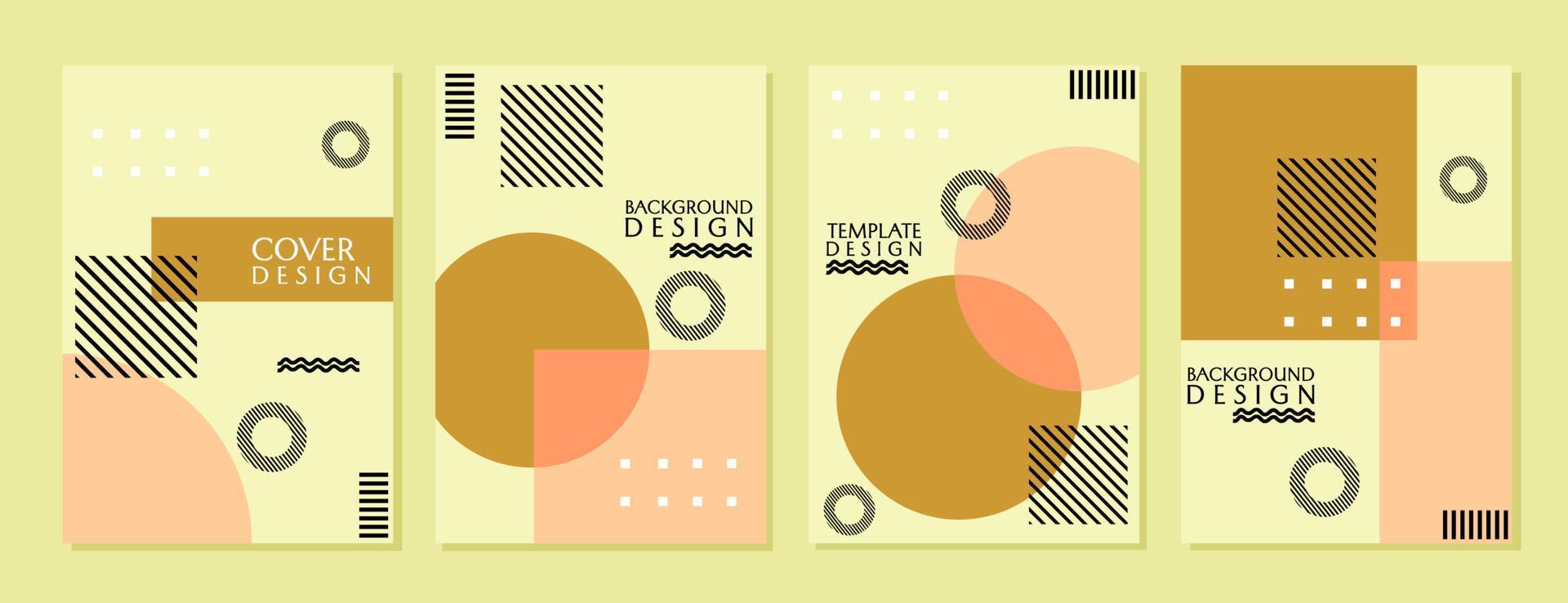 conjunto de diseños de portada geométricos mínimos y modernos. fondo abstracto marrón pastel. portadas de libros, informes, catálogos vector