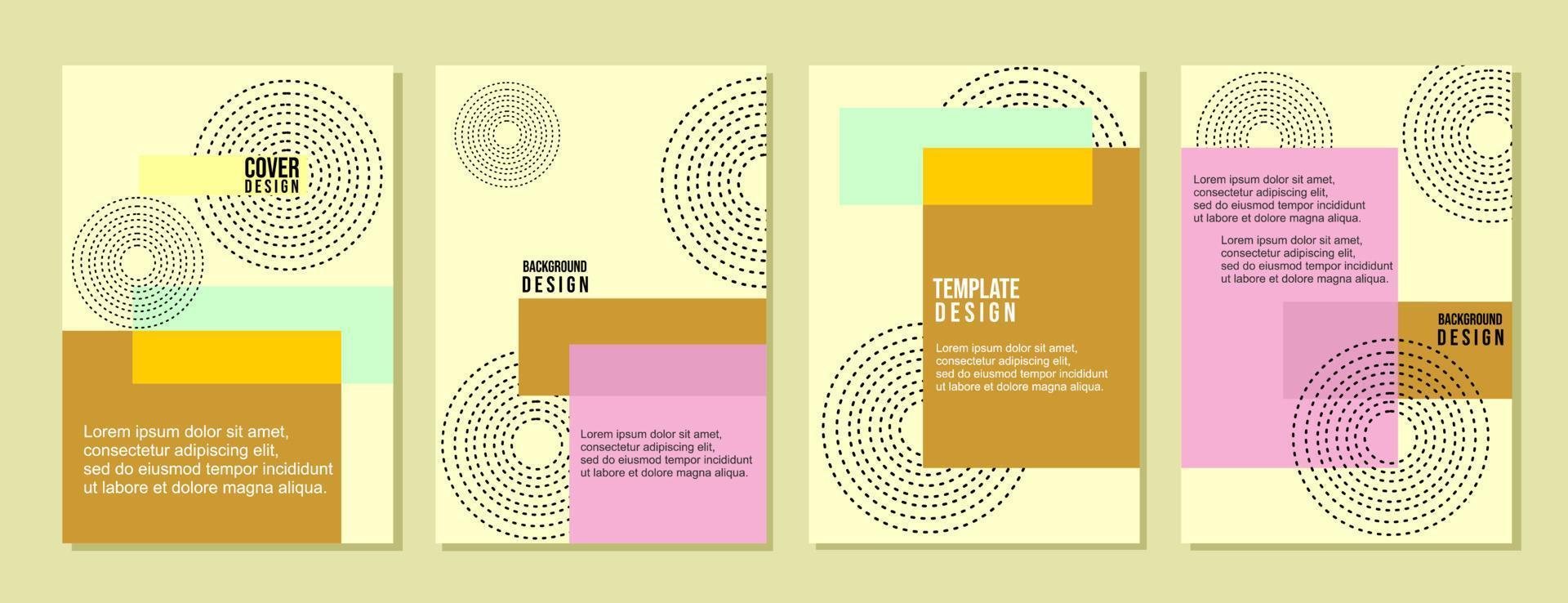 pastel color page cover design set. trendy stylish geometric background. vector design for cover, presentation, catalog