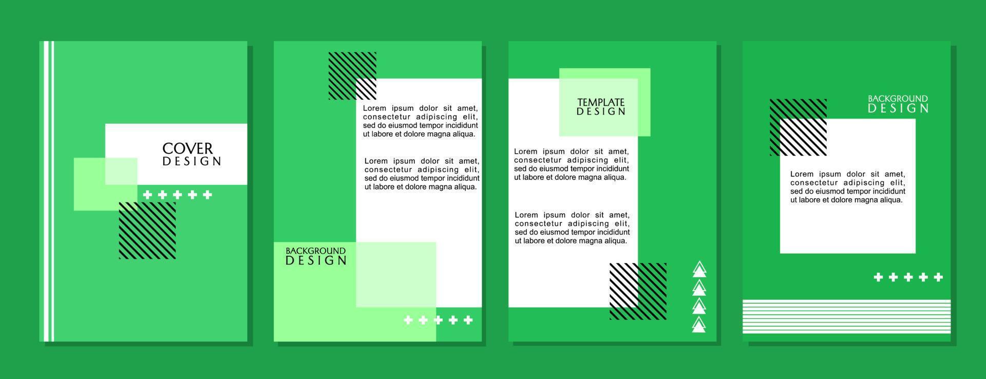 conjunto de diseños de portada de página de color verde abstracto. fondo geométrico moderno y minimalista. folleto comercial de diseño de portada médica vector