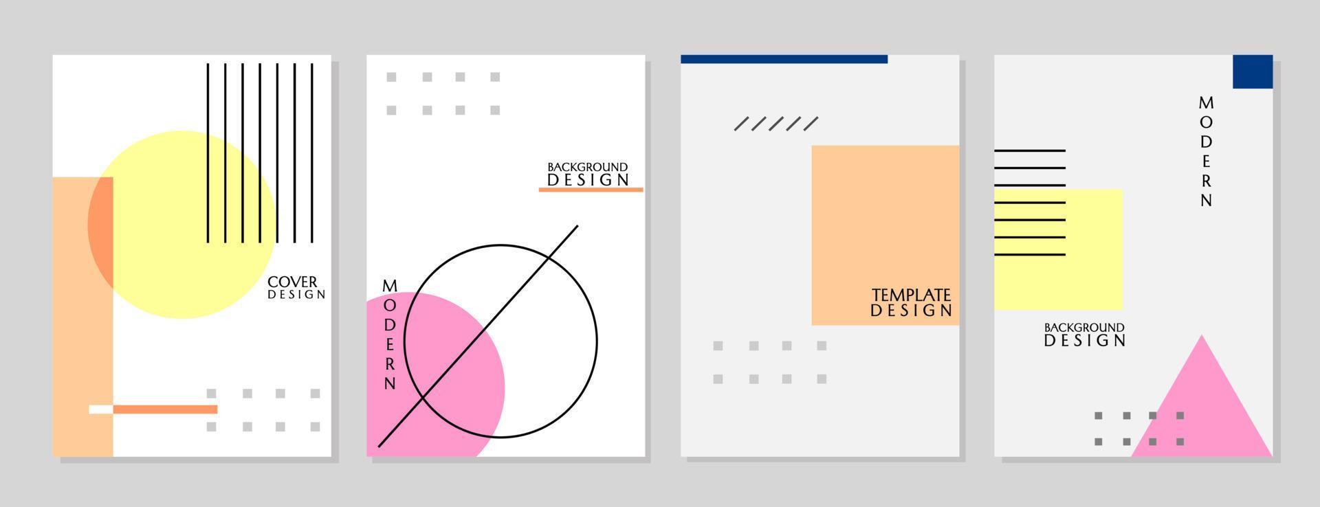 trendy and minimal geometric cover design set. abstract background with shape elements. for presentation design, business, cover vector