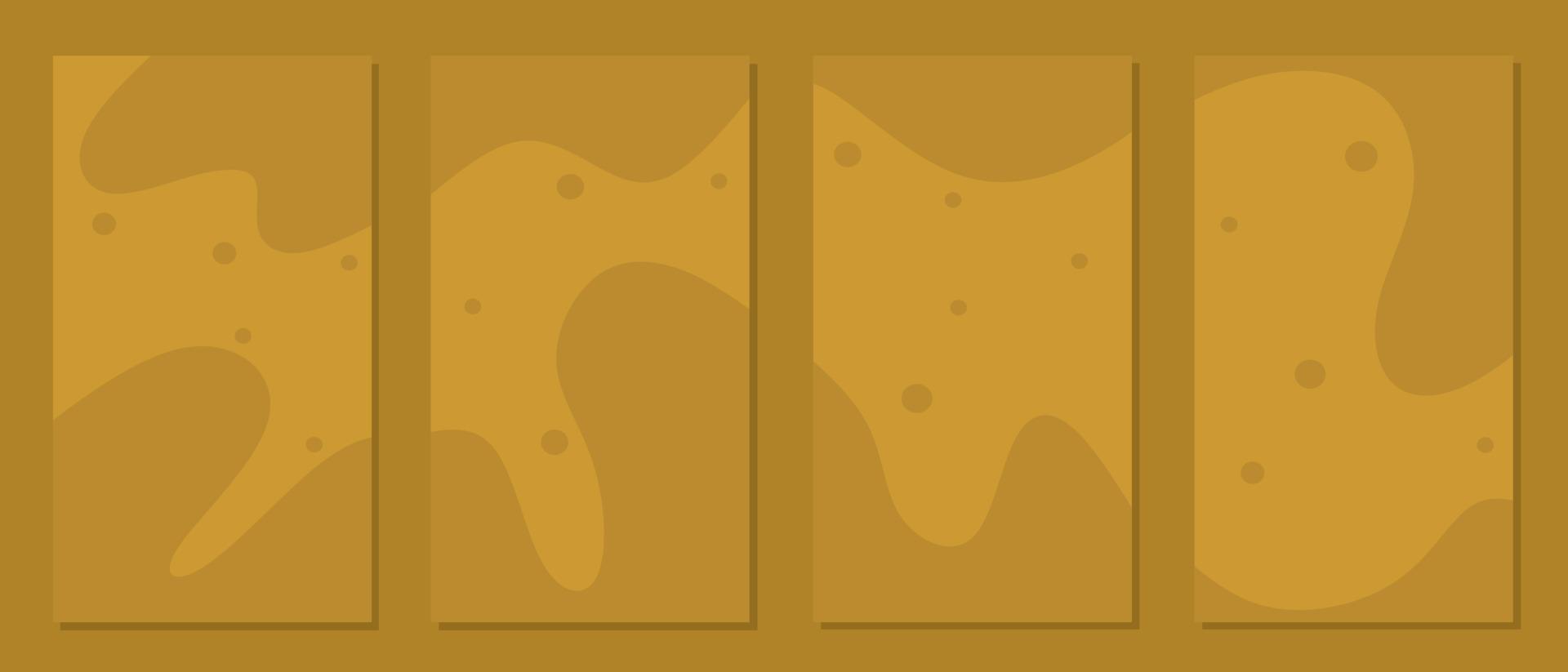 set of social network story vector designs. Abstract brown background with curved pattern. design for social media