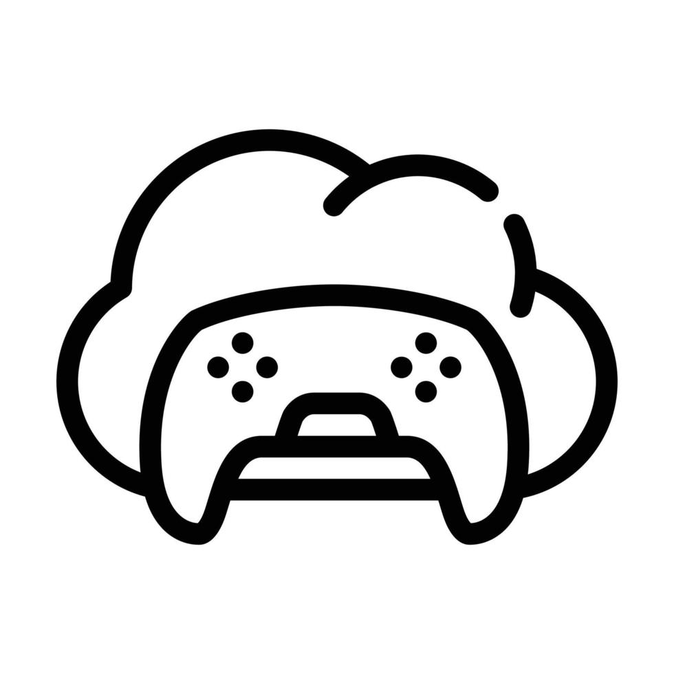 juego seguro nube línea icono vector ilustración