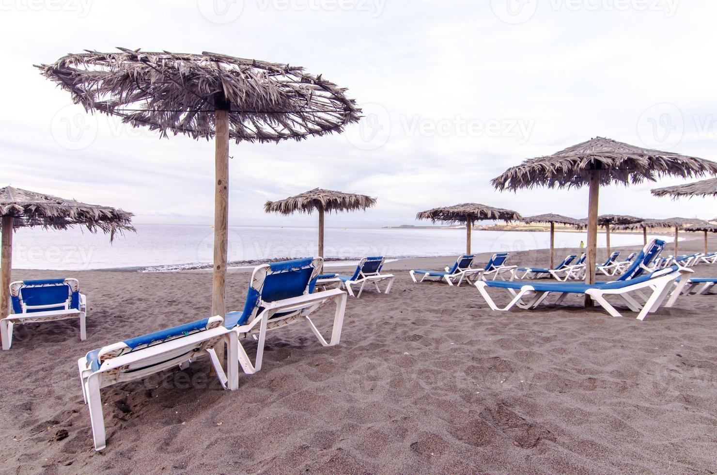 Sunbeds and Umbrella photo