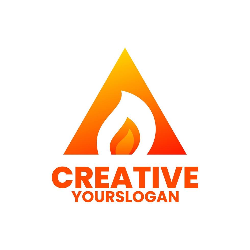 flame  a letter   logo initial gradient colorful vector