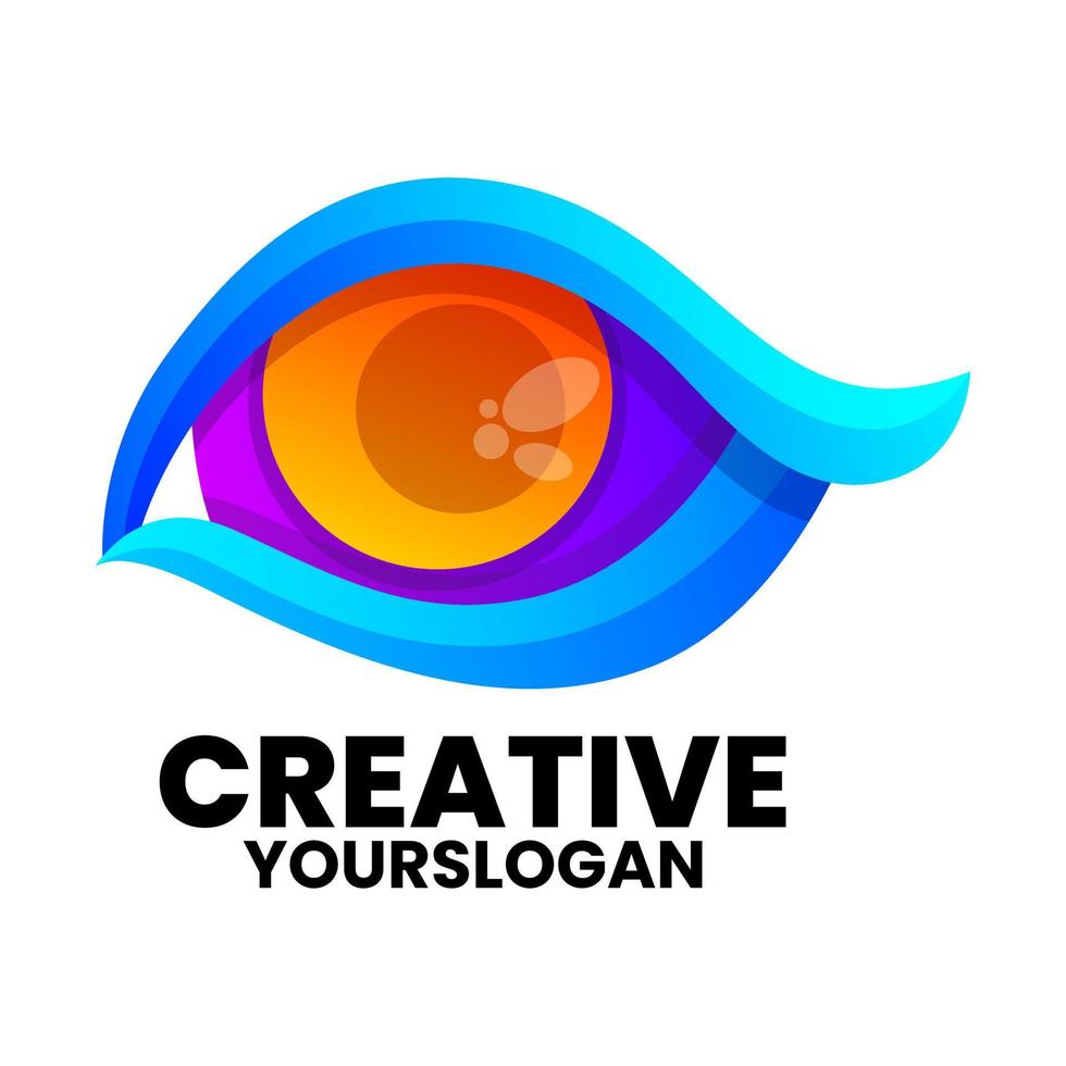 eye logo gradient colorful vector