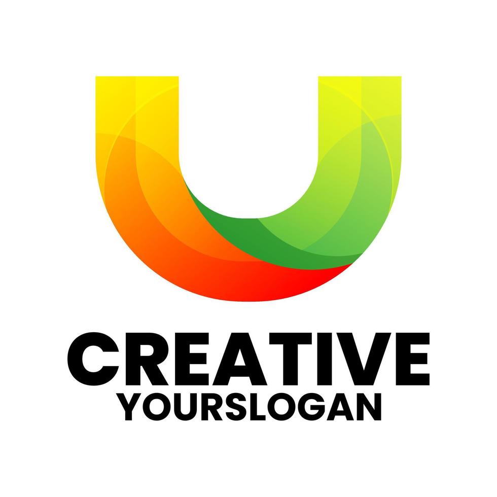 letter u  colorful logo design vector