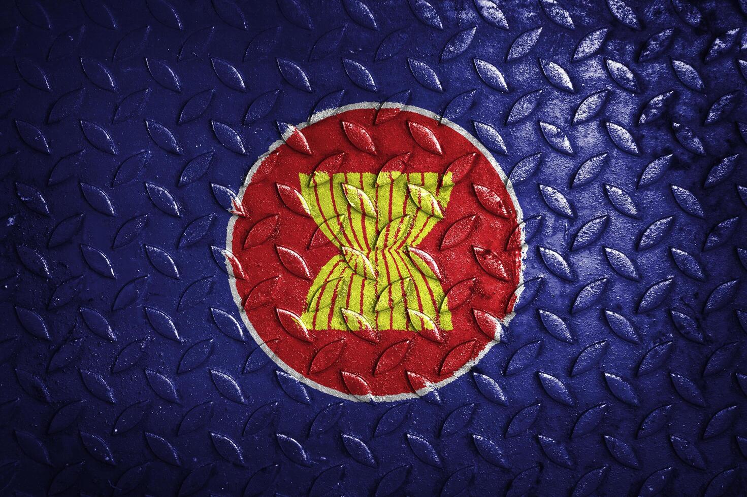 asean flag metal texture statistic photo