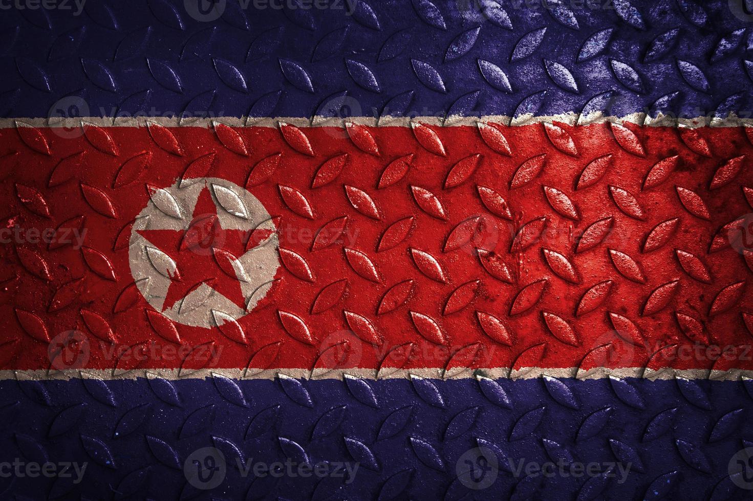 north korea flag metal texture statistic photo