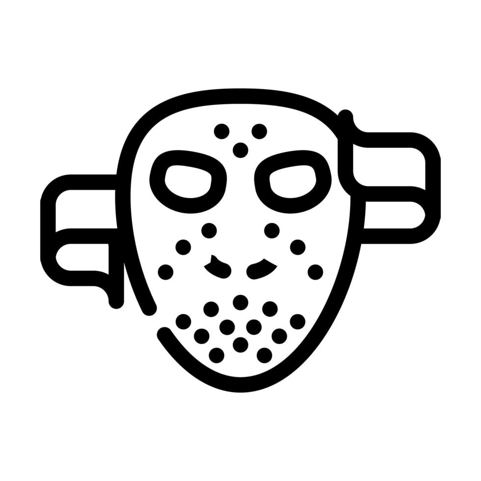 máscara miedo línea icono vector ilustración