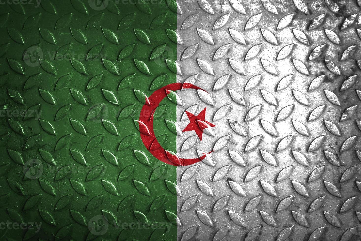 algeria flag metal texture statistic photo