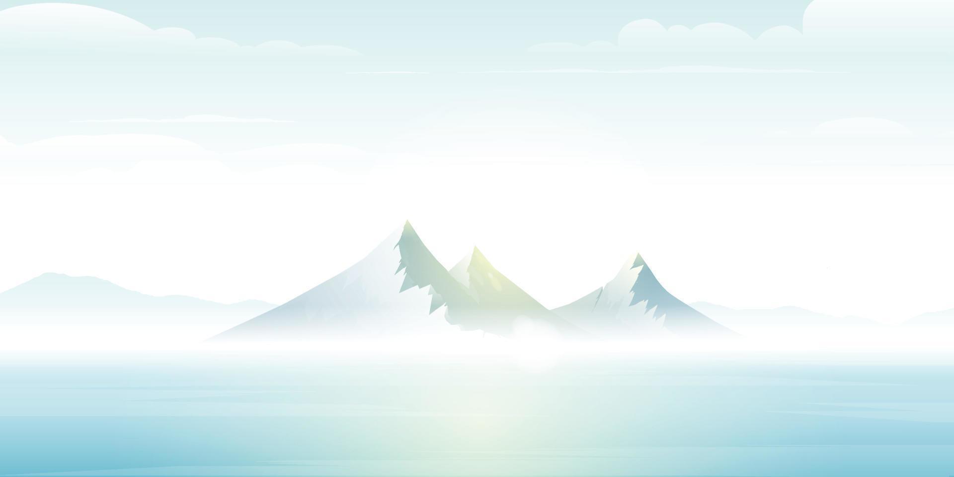 Vector illustration of mountains and islands.