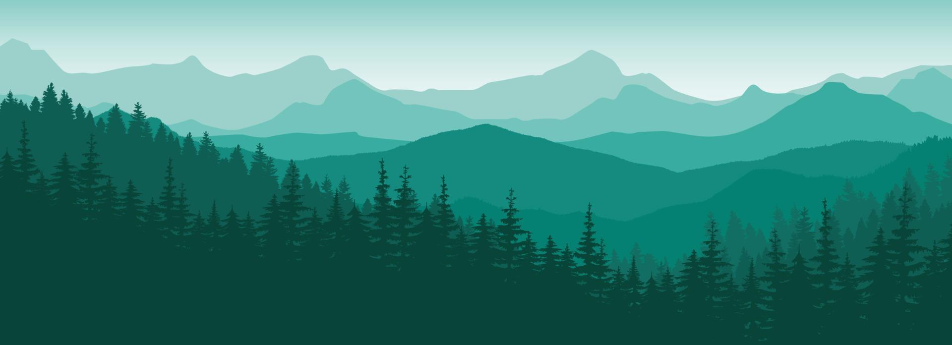 fondo vectorial con montañas. montaña natural en color verde. vector