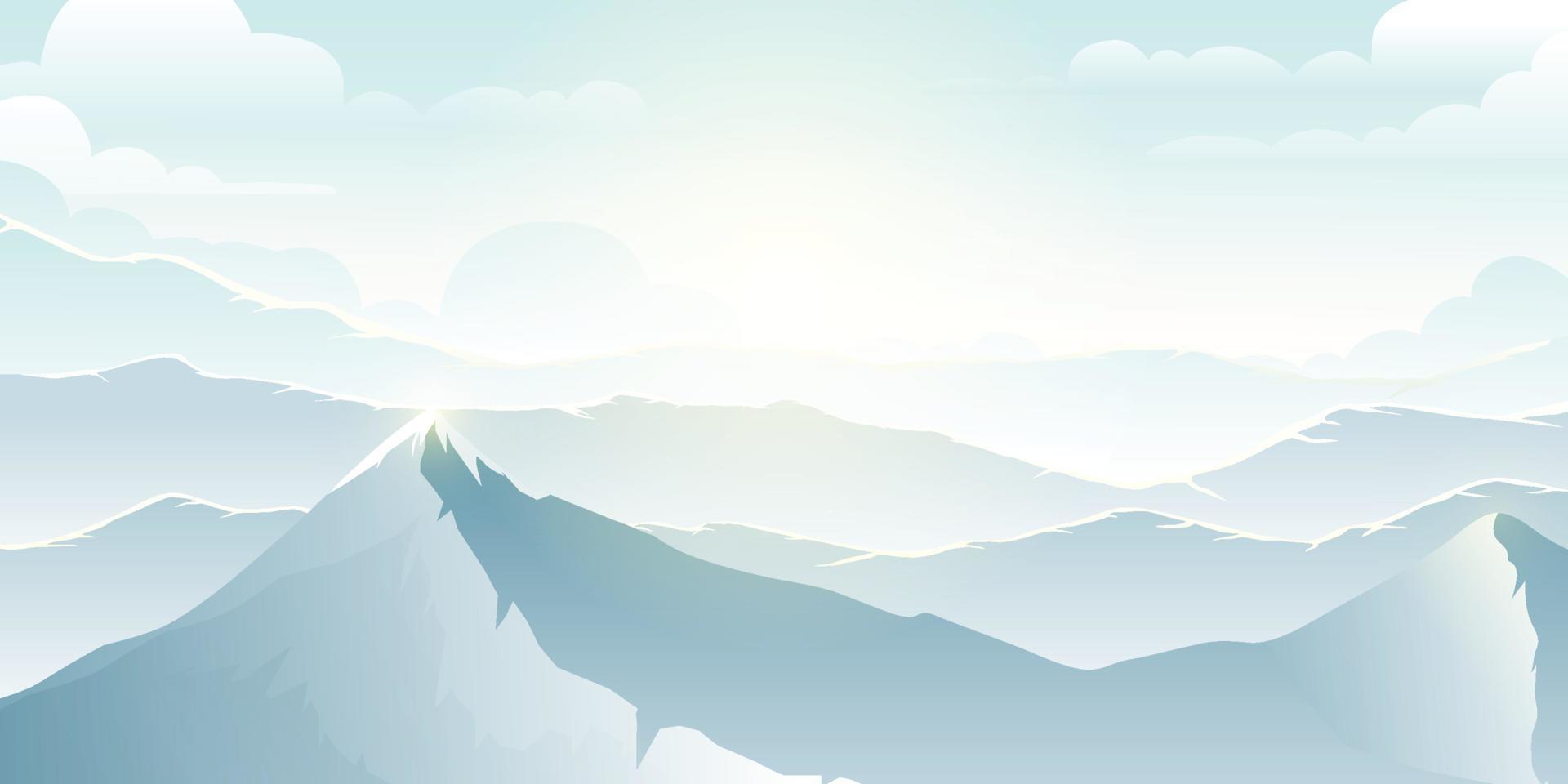 sky over the mountains in the morning. vector