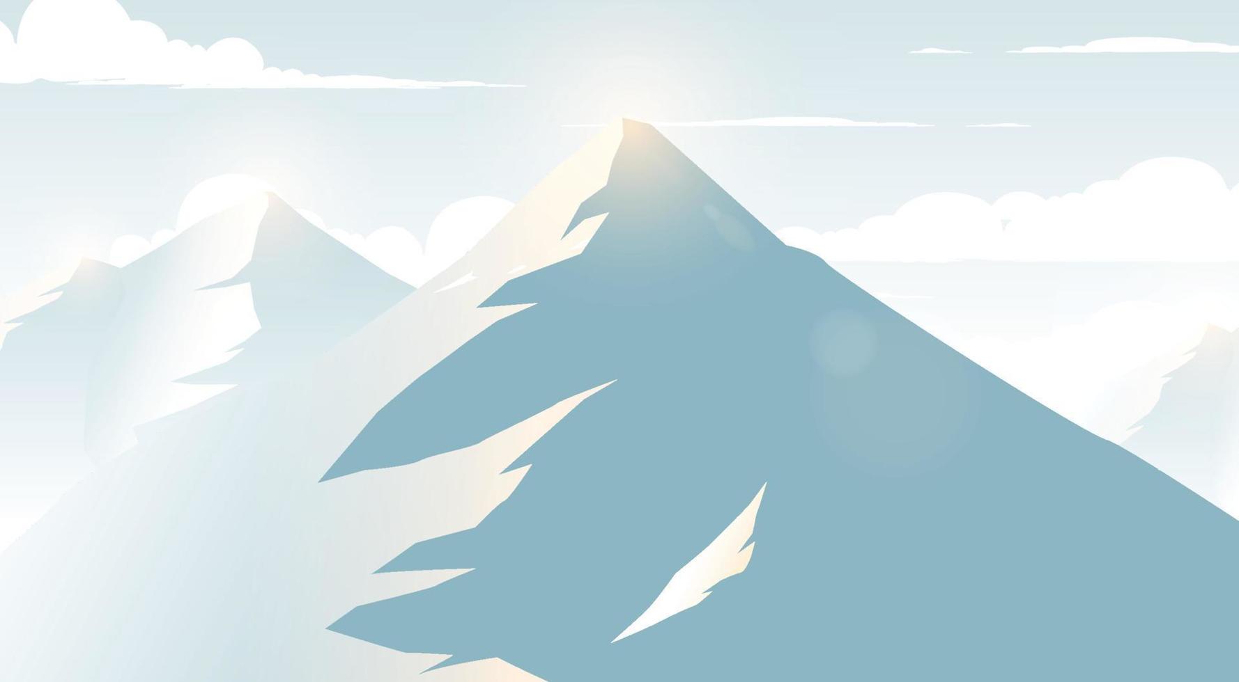 Winter mountain landscape Mountain scenery. vector