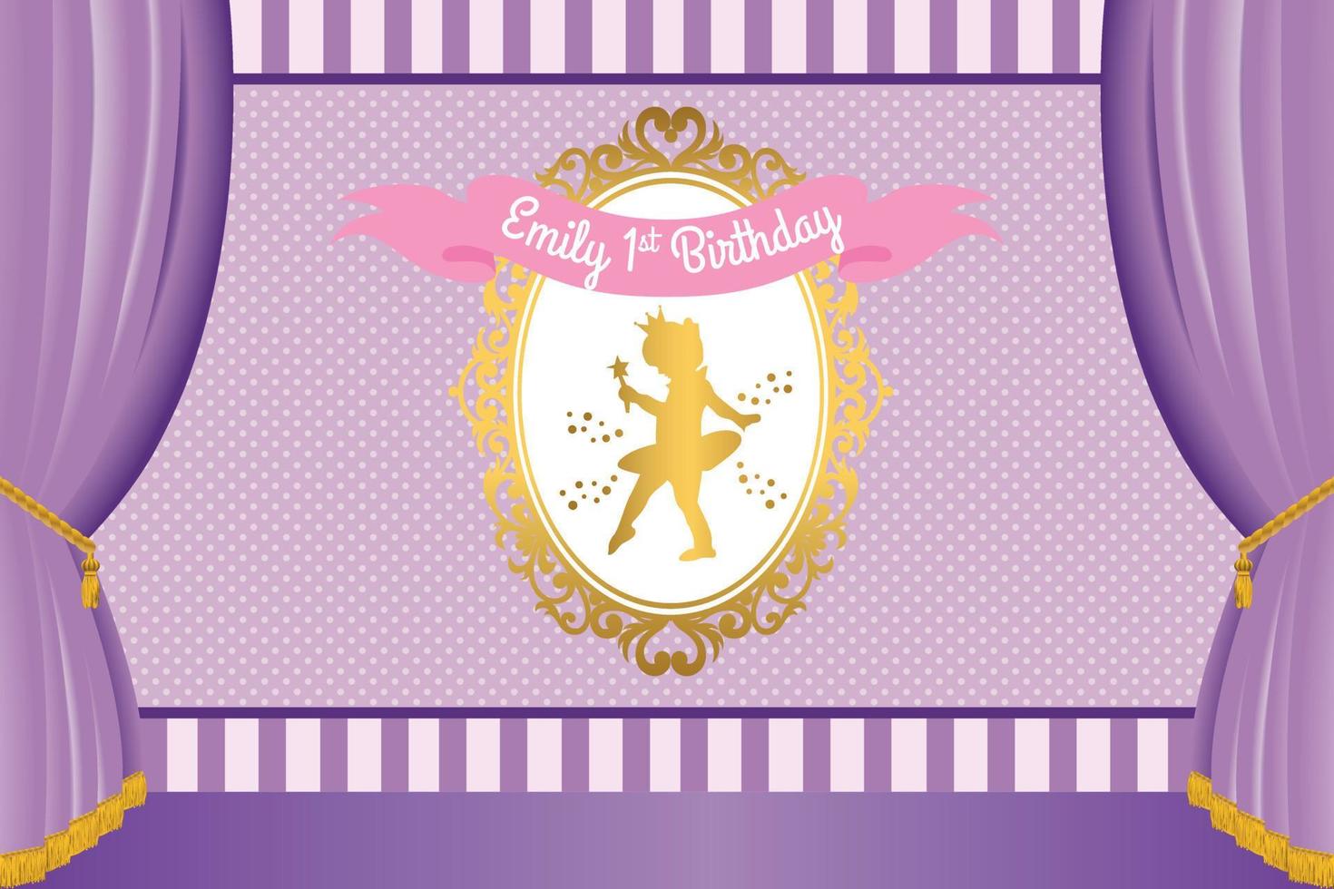 banner de fiesta real con linda bailarina vector