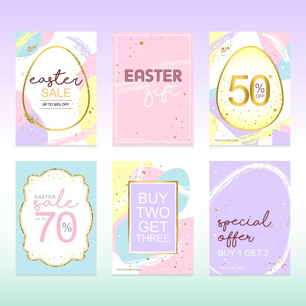 Easter poster promotion set vector