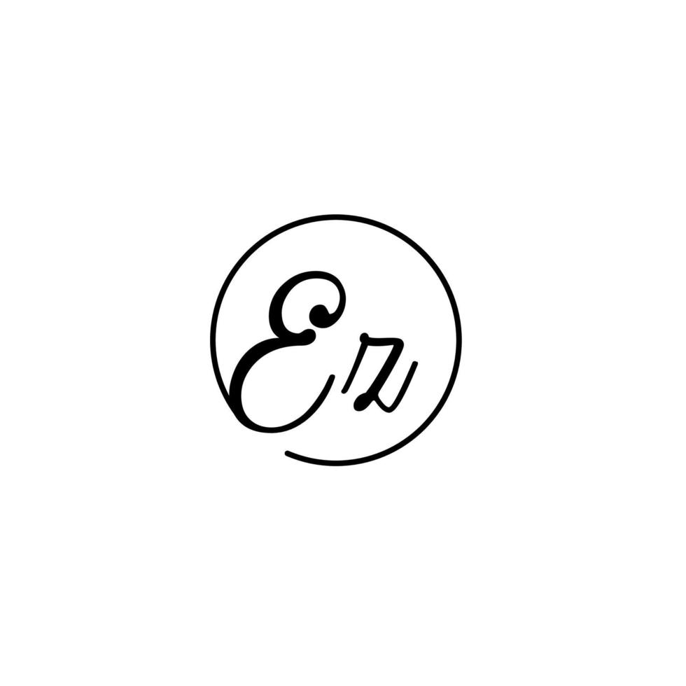 EZ circle initial logo best for beauty and fashion in bold feminine concept vector