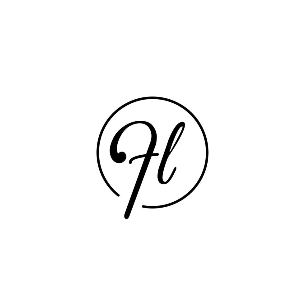 FL circle initial logo best for beauty and fashion in bold feminine concept vector