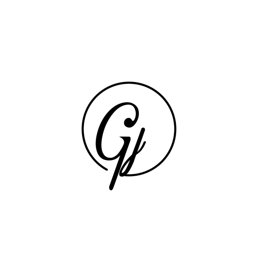 logotipo inicial del círculo gj mejor para la belleza y la moda en un concepto femenino audaz vector