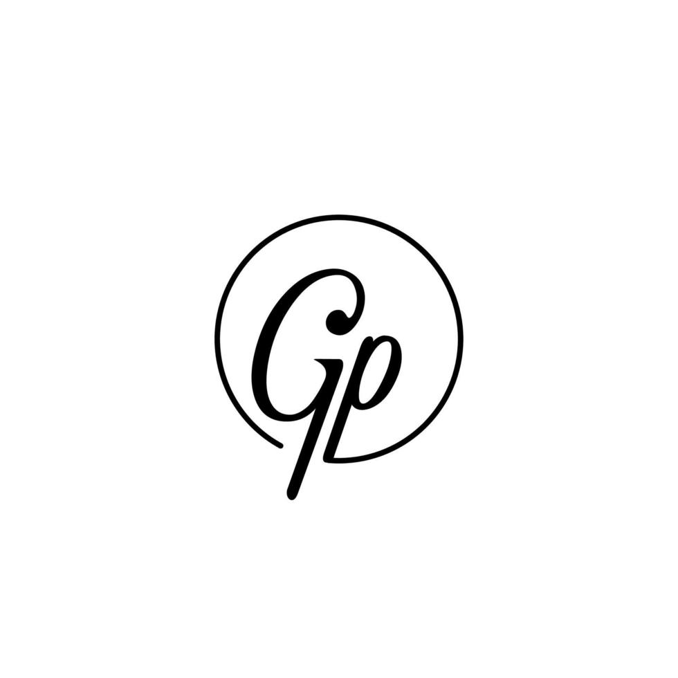 gp circle initial logo mejor para la belleza y la moda en un concepto femenino audaz vector