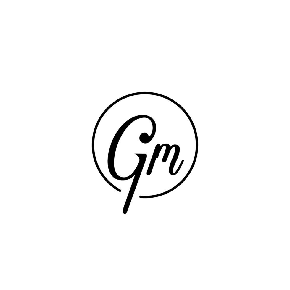 GM circle initial logo best for beauty and fashion in bold feminine concept vector