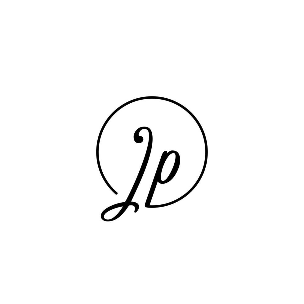 logotipo inicial de jp circle mejor para la belleza y la moda en un concepto femenino audaz vector