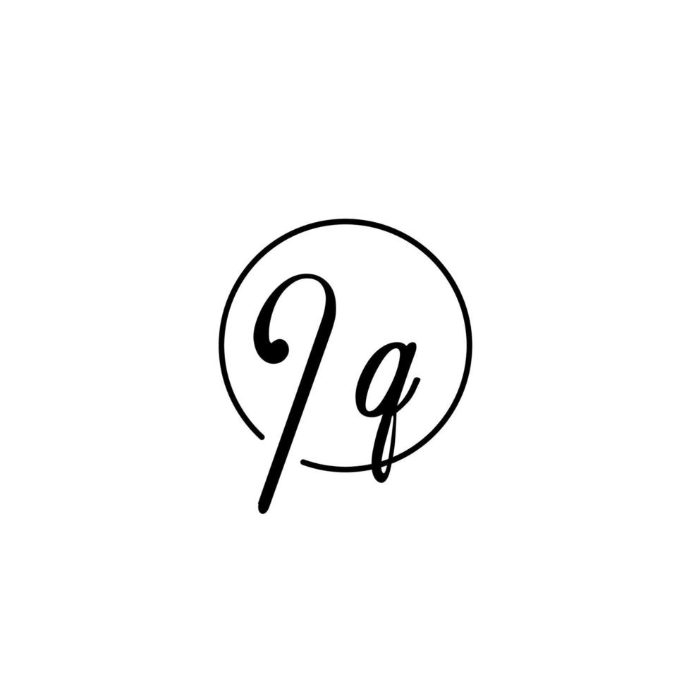 IQ circle initial logo best for beauty and fashion in bold feminine concept vector