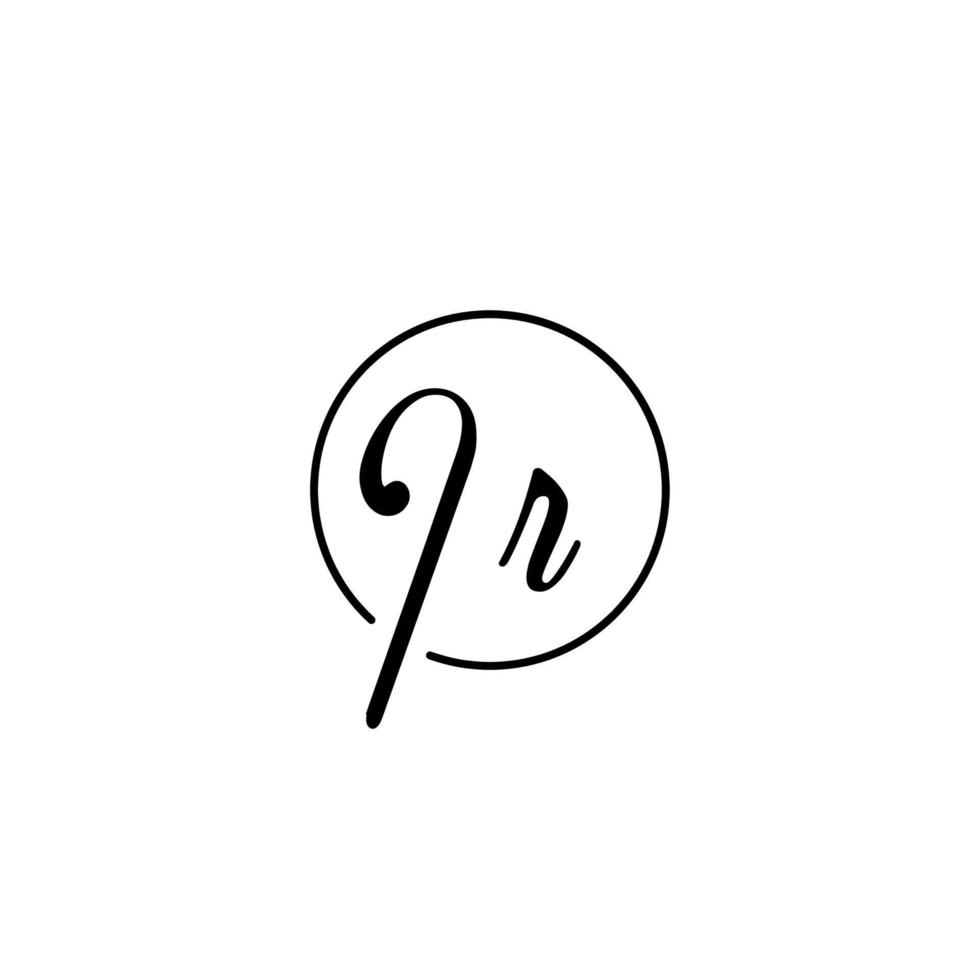 IR circle initial logo best for beauty and fashion in bold feminine concept vector