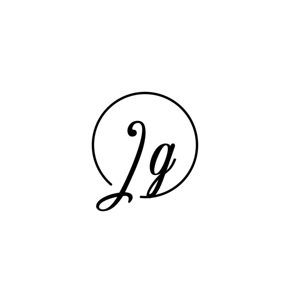 JG circle initial logo best for beauty and fashion in bold feminine concept vector