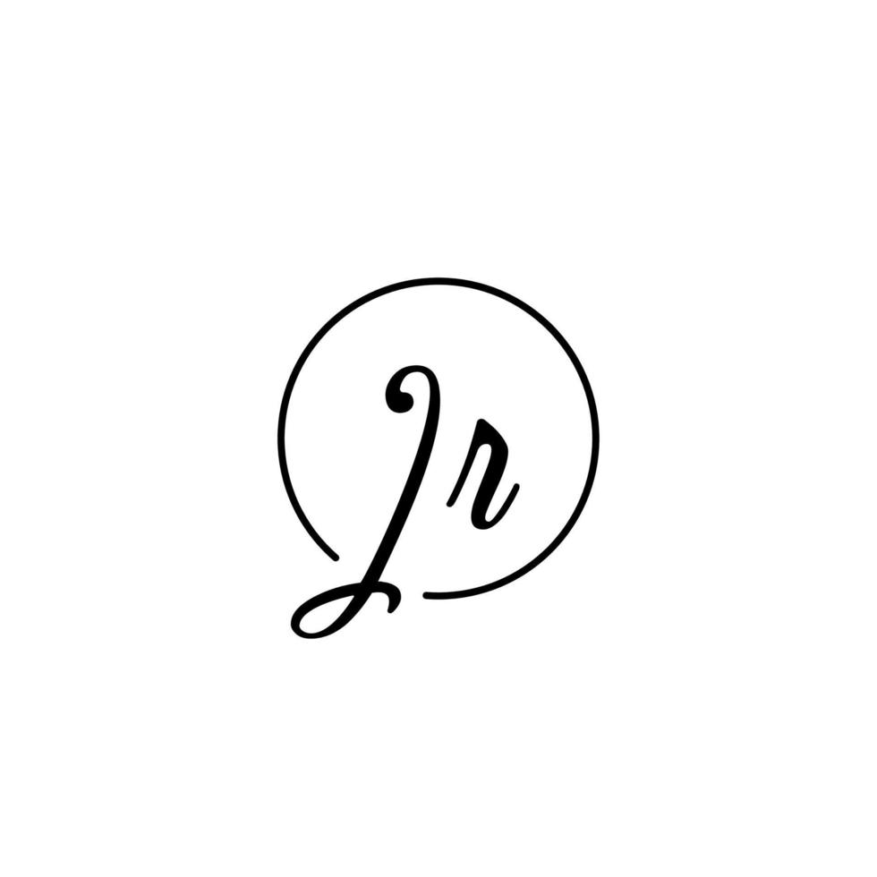 JR circle initial logo best for beauty and fashion in bold feminine concept vector