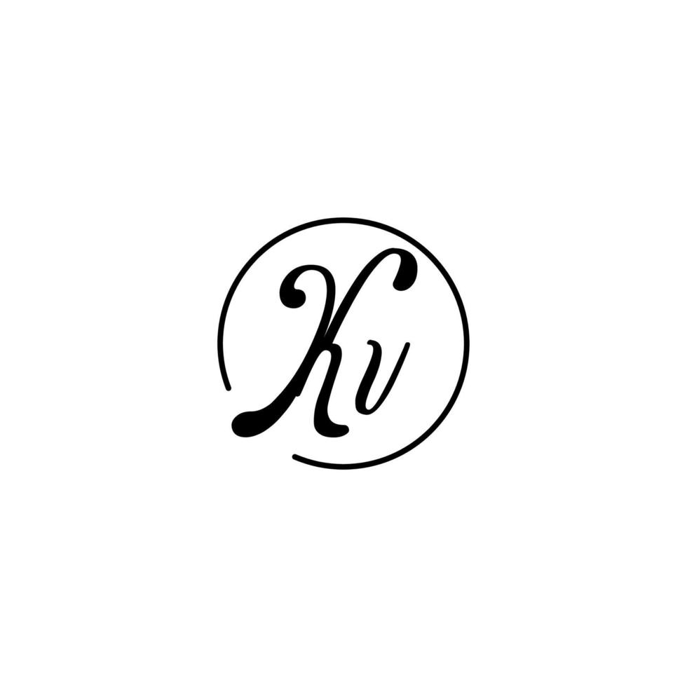 KV circle initial logo best for beauty and fashion in bold feminine concept vector