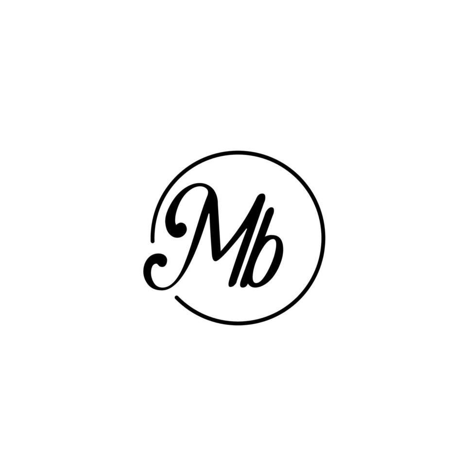 MB circle initial logo best for beauty and fashion in bold feminine concept vector