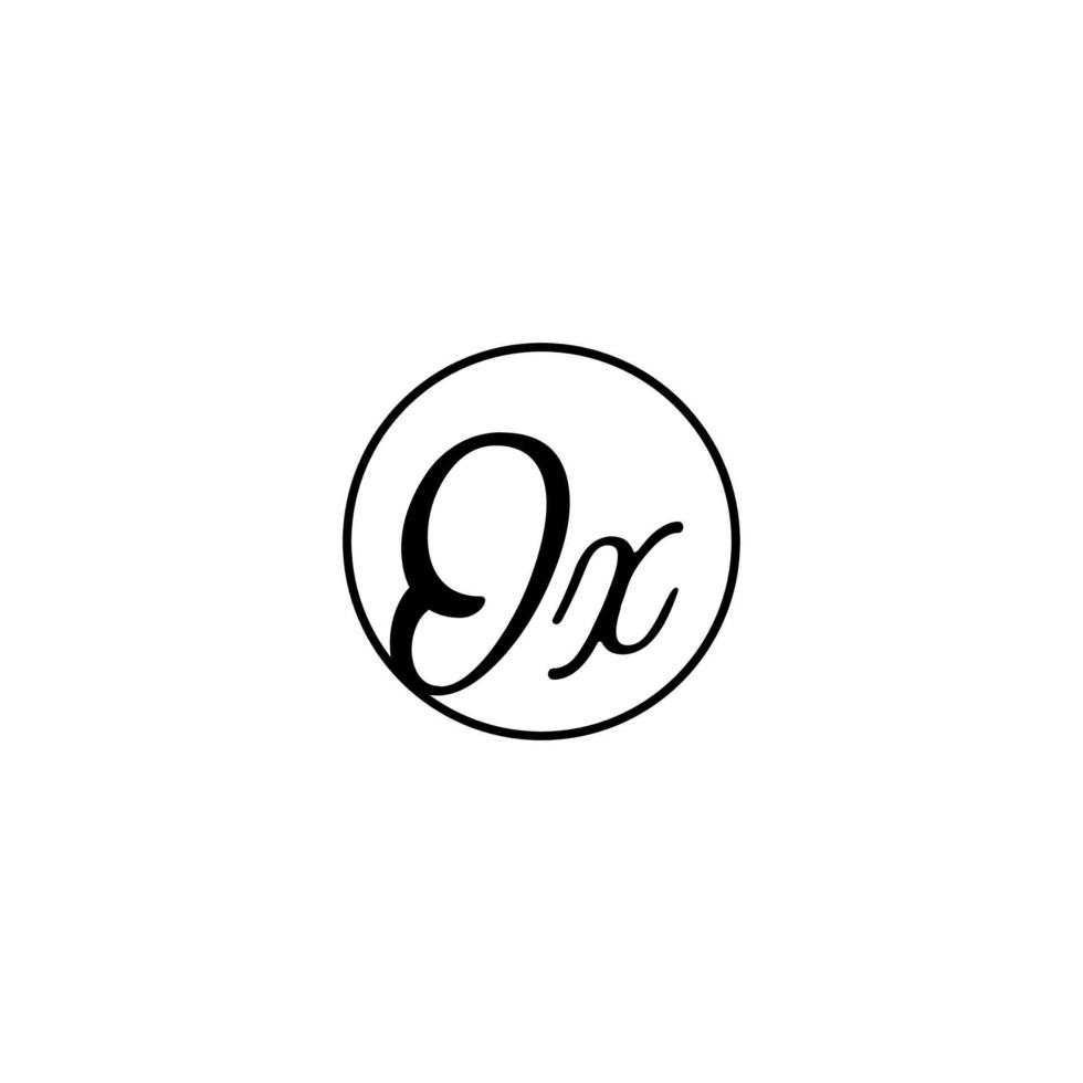 OX circle initial logo best for beauty and fashion in bold feminine concept vector