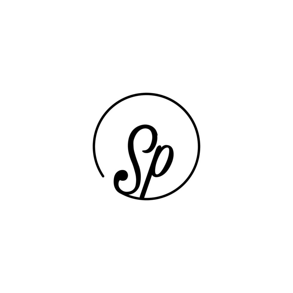 logotipo inicial del círculo sp mejor para la belleza y la moda en un concepto femenino audaz vector