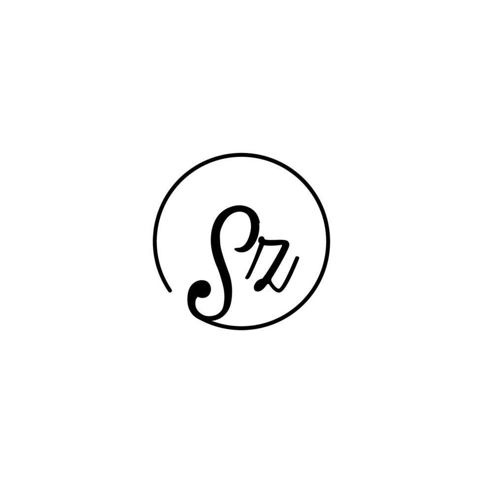 logotipo inicial del círculo sz mejor para la belleza y la moda en un concepto femenino audaz vector