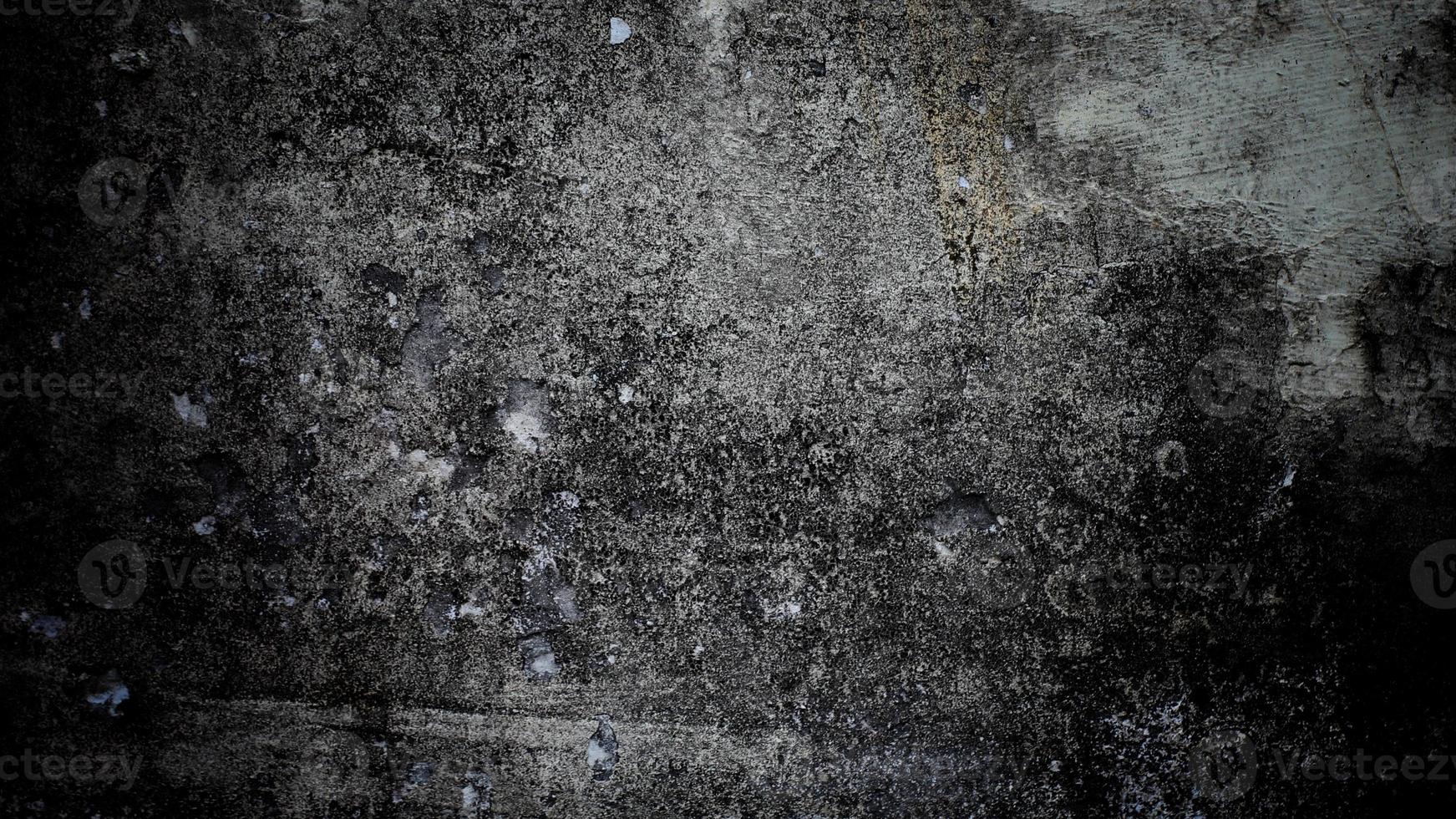 Dark scary background. Dark black concrete wall, scary halloween background cement texture photo