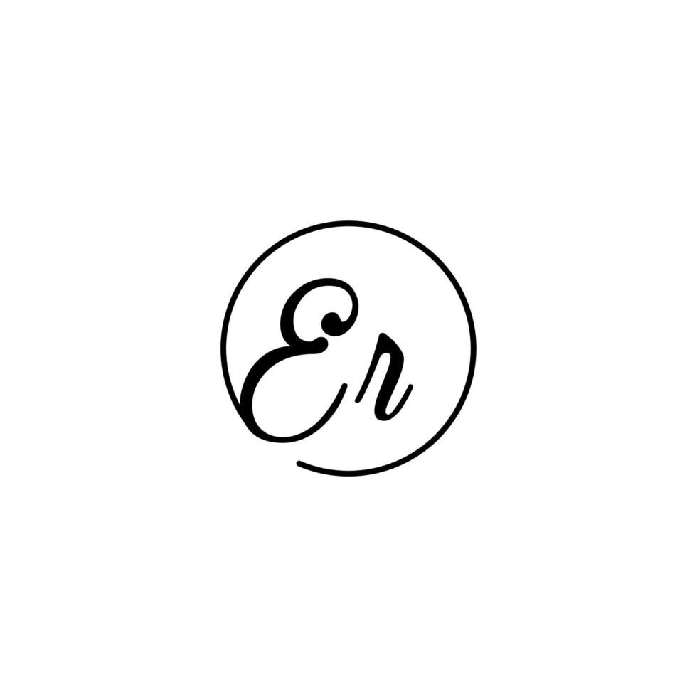 ER circle initial logo best for beauty and fashion in bold feminine concept vector