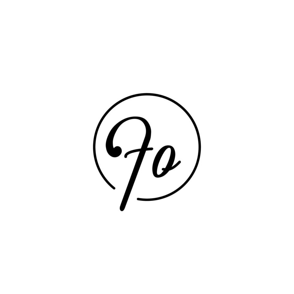 FO circle initial logo best for beauty and fashion in bold feminine concept vector