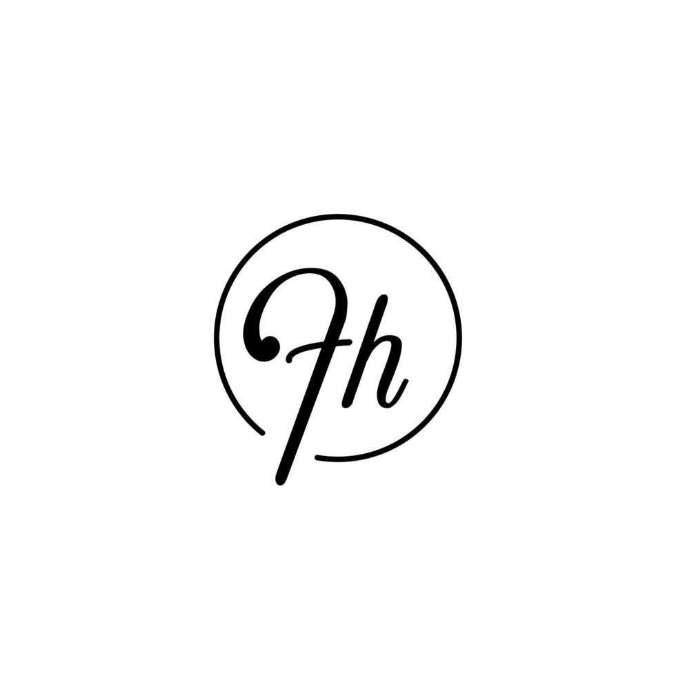 FH circle initial logo best for beauty and fashion in bold feminine concept vector