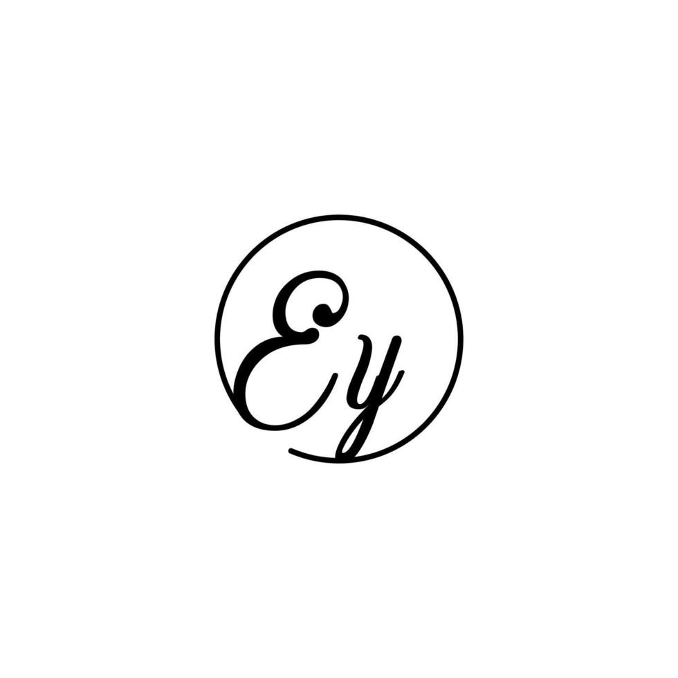 El logotipo inicial de ey circle es el mejor para la belleza y la moda en un concepto femenino audaz vector