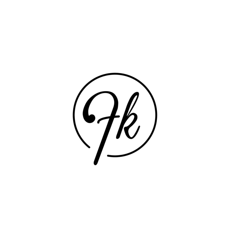 logotipo inicial del círculo fk mejor para la belleza y la moda en un concepto femenino audaz vector