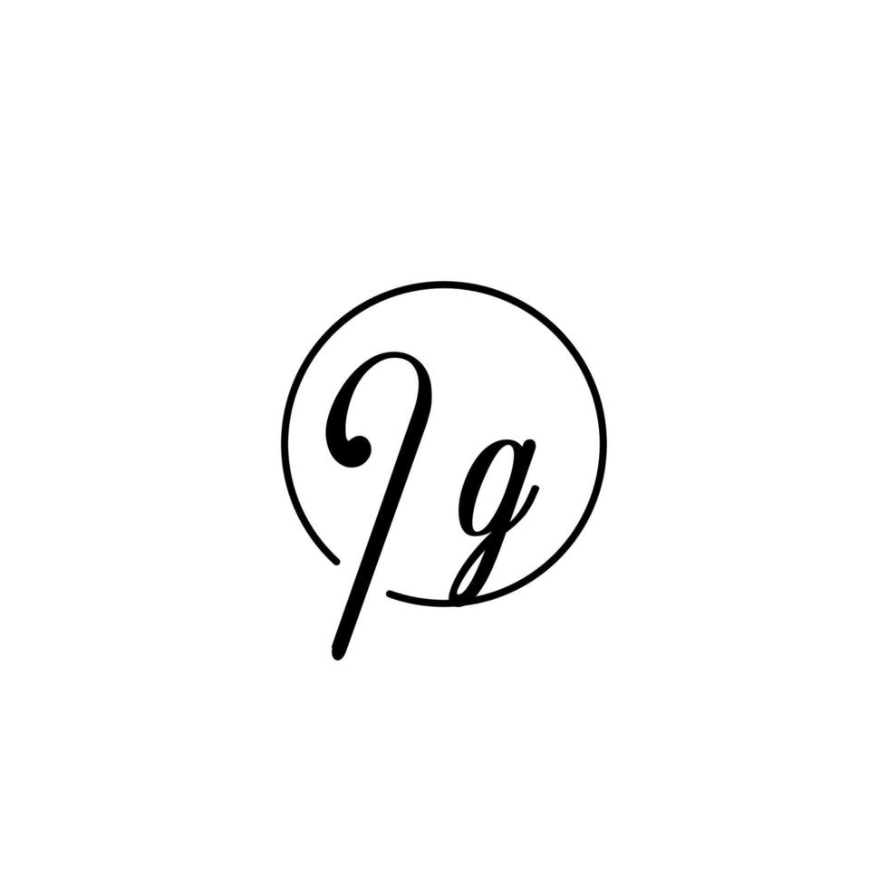 IG circle initial logo best for beauty and fashion in bold feminine concept vector