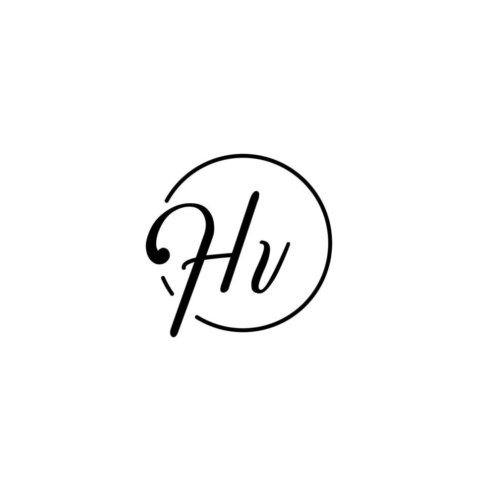 hv circle initial logo mejor para la belleza y la moda en un concepto femenino audaz vector