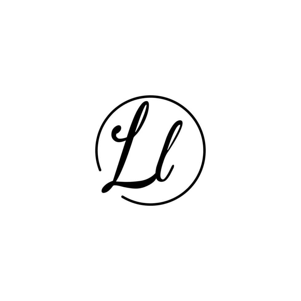 logotipo inicial del círculo ll mejor para la belleza y la moda en un concepto femenino audaz vector