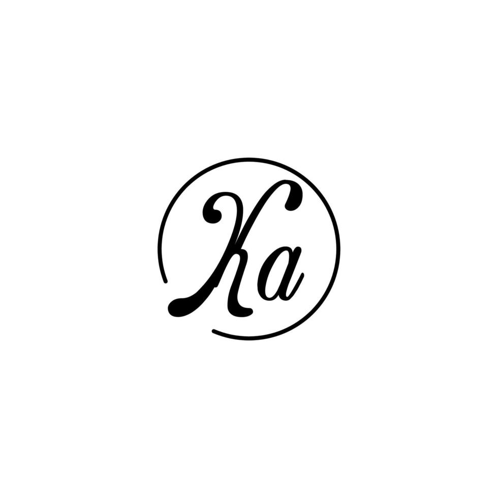 KA circle initial logo best for beauty and fashion in bold feminine concept vector