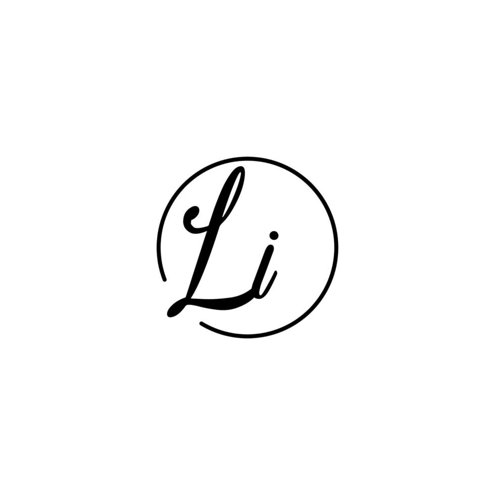 logotipo inicial de li circle mejor para la belleza y la moda en un concepto femenino audaz vector