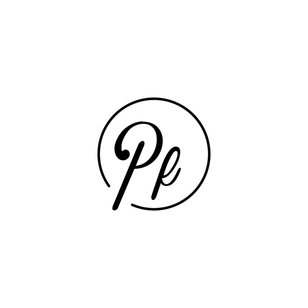 PF circle initial logo best for beauty and fashion in bold feminine concept vector