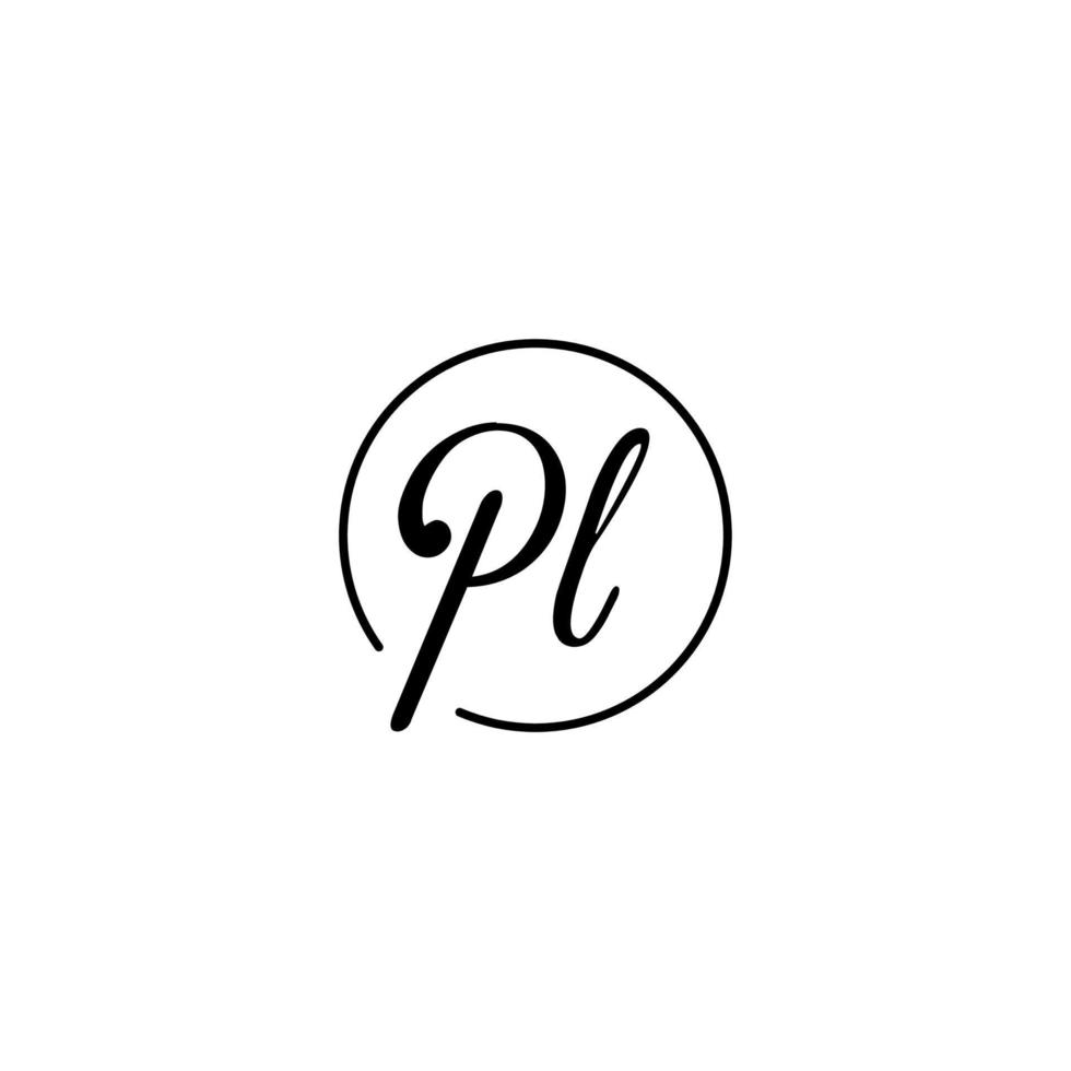 PL circle initial logo best for beauty and fashion in bold feminine concept vector