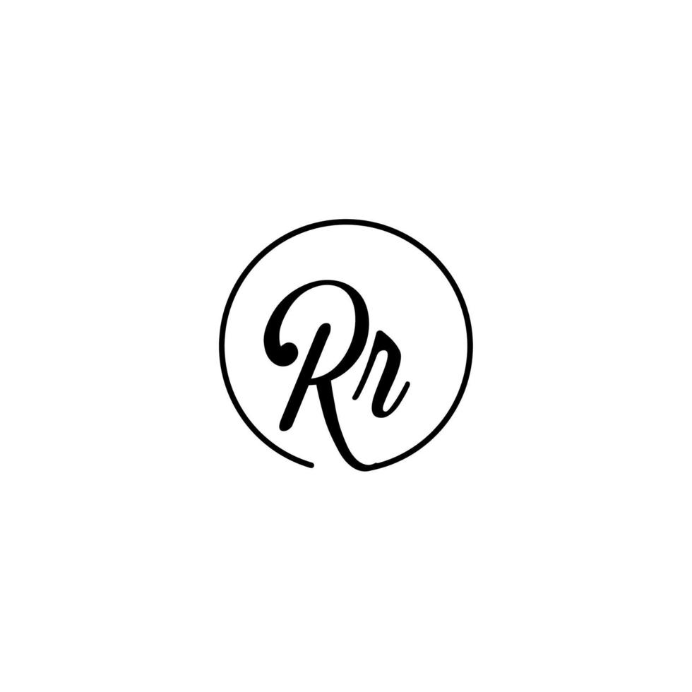 logotipo inicial del círculo rr mejor para la belleza y la moda en un concepto femenino audaz vector