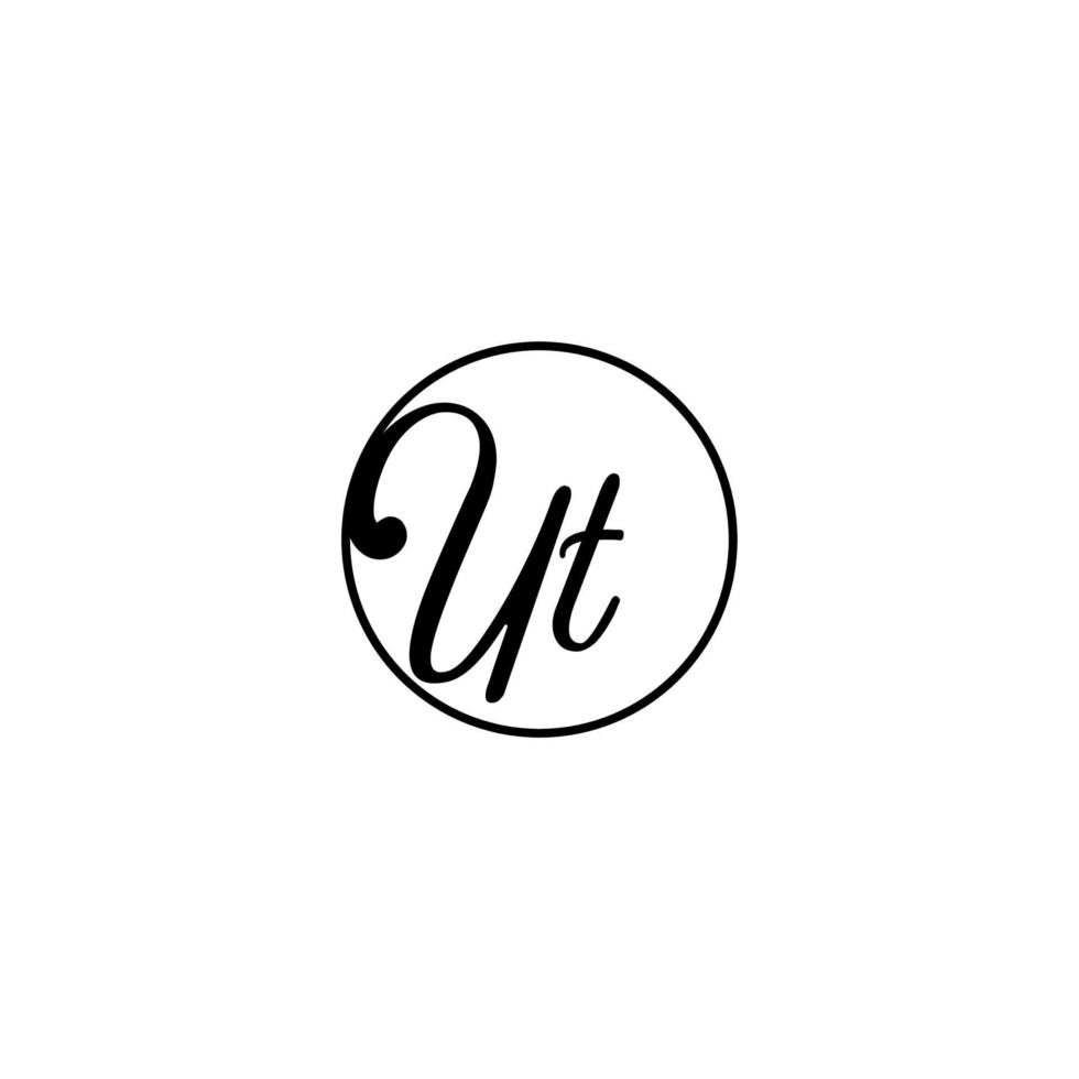 UT circle initial logo best for beauty and fashion in bold feminine concept vector